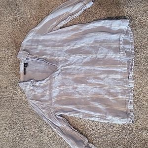 Tahari Blue Stripped Blouse